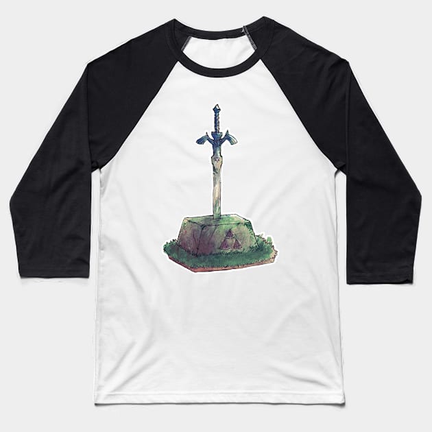 Sword in Stone Baseball T-Shirt by Schpog